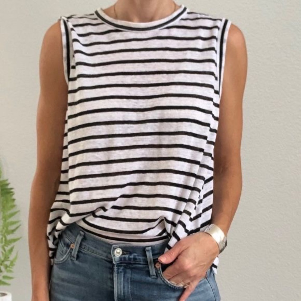 A.L.C. Hanover Linen Striped Tank